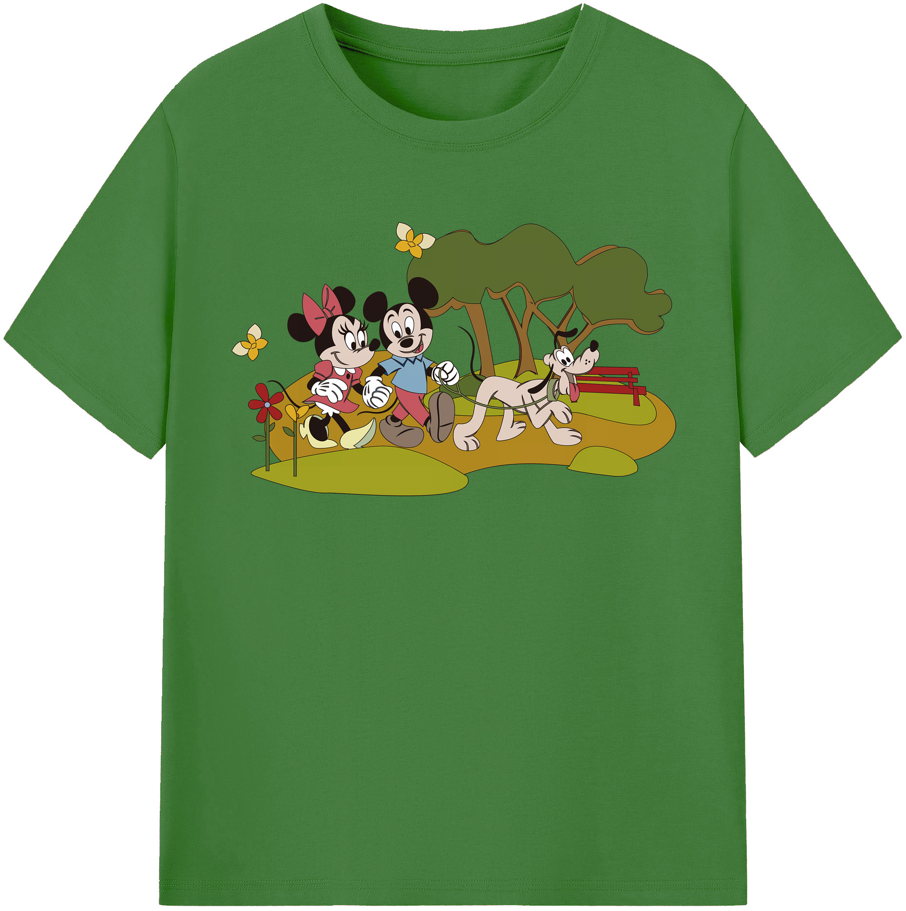 （画像用） ミッキーマウス Mickey Mouse レディースカジュアルプリントTシャツ（綿100％）